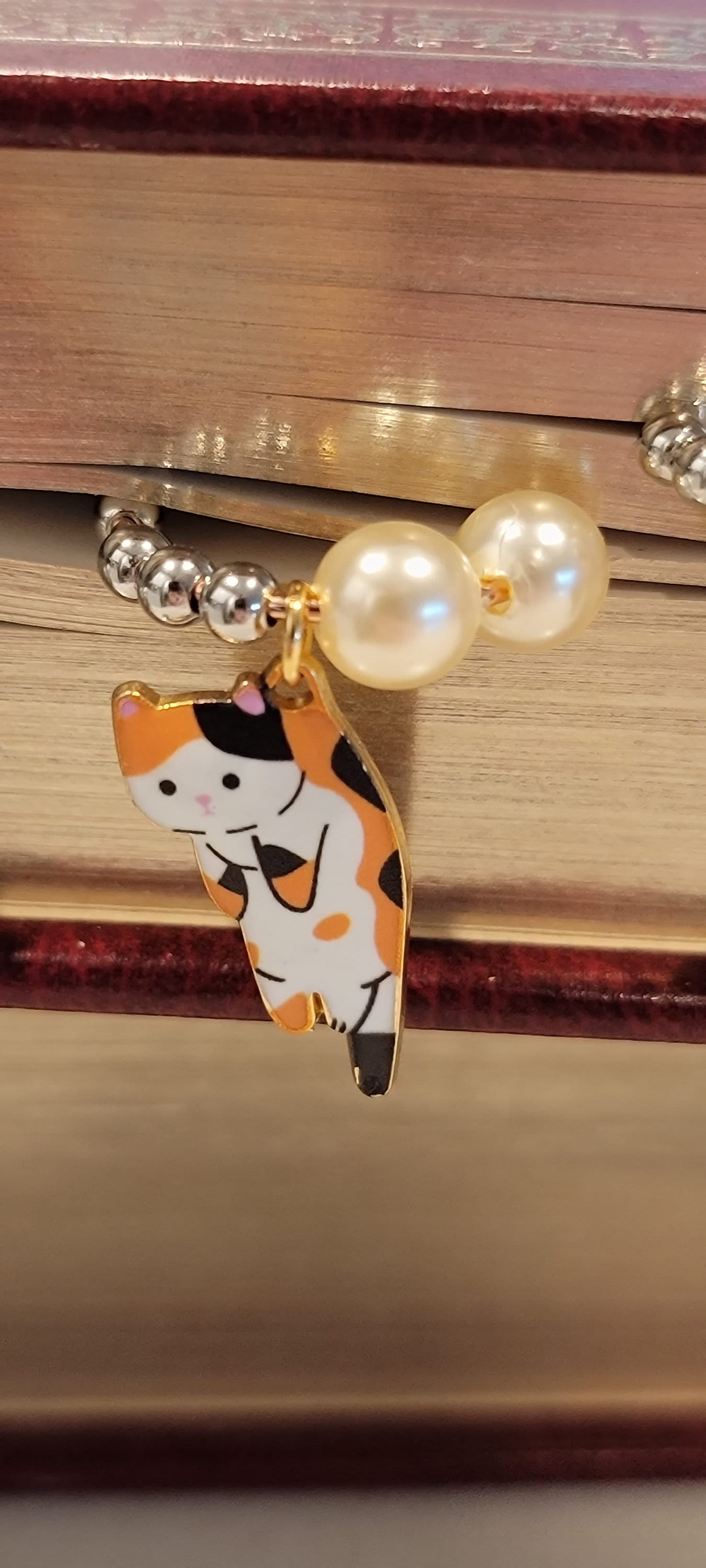 Set of gold "Hang in There" luxury kitten paperclip charms and bookmarks for planners, agendas, books & journals. - Thrice Exceptional